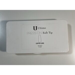 Ultimo Press On Soft Tip Coffin Long Nails 500 Piece 10 Size‎ Clear